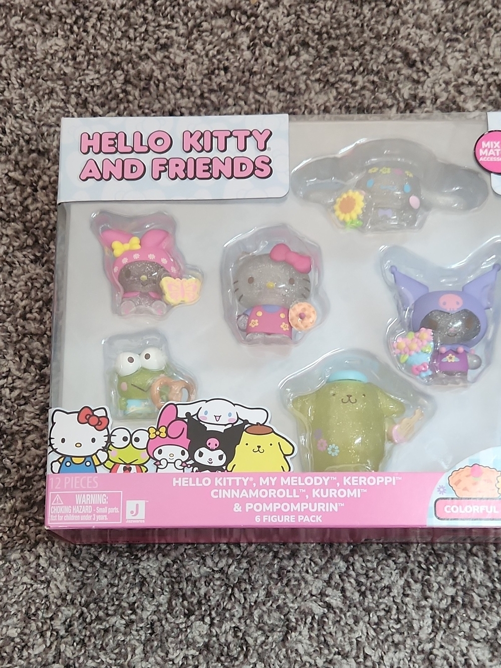 Hello Kitty and Friends Mini Figure Set - Pink, Purple, Green